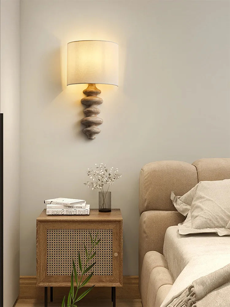 Afralia™ Retro Solid Wood Wall Lamp for Living Room Bedroom Study Lighting