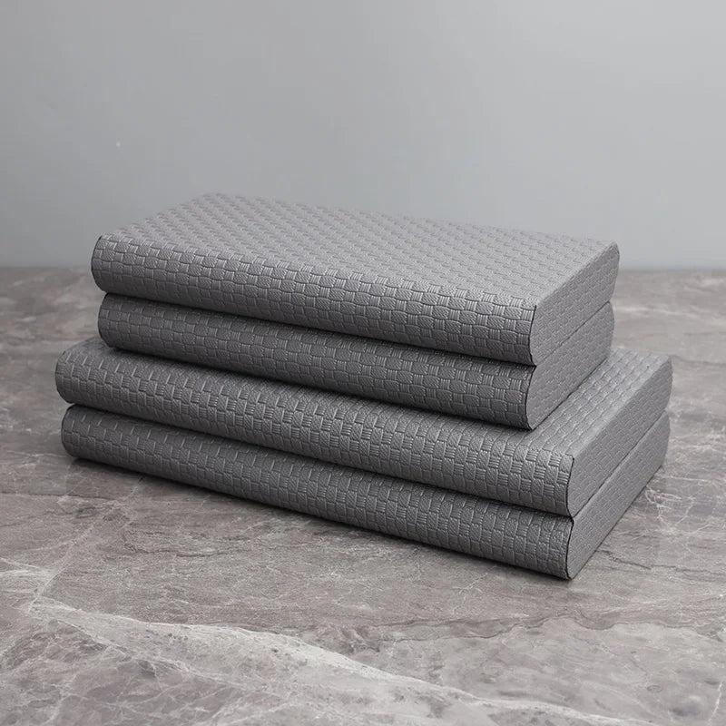 Afralia™ Textured Leather Jewelry Storage Box for Dresser Table Decoration