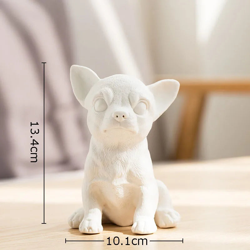 Afralia™ French Bulldog Ceramic Sculpture Miniature Figurine Desk Decoration Ornament