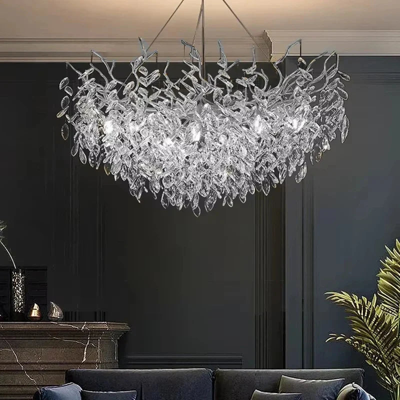 Afralia™ Modern Crystal Ceiling Chandelier LED Pendant Lamp for Home Decor