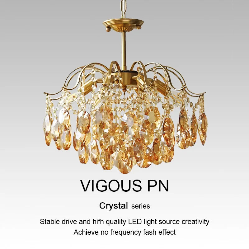 Afralia™ Retro Crystal Chandelier for Bedroom Dining Living Room Cloakroom