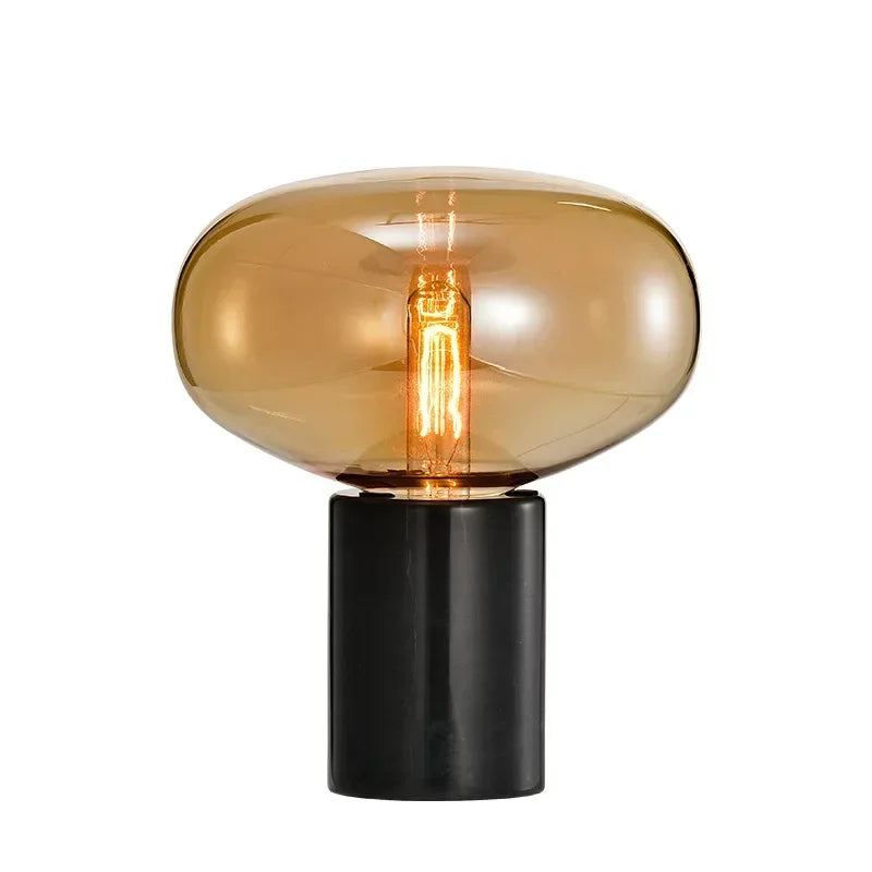 Afralia™ Glass Ball Marble Desk Lamp - Postmodern Minimalist Designer Bedroom Living Room Decoration