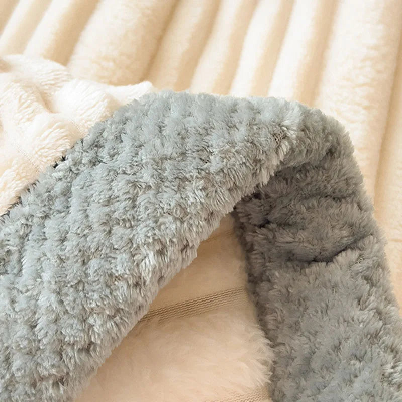 Afralia™ Cozy Faux Rabbit Plush Blanket, Nordic Style, Thick & Warm, Super Soft Nap Shawl