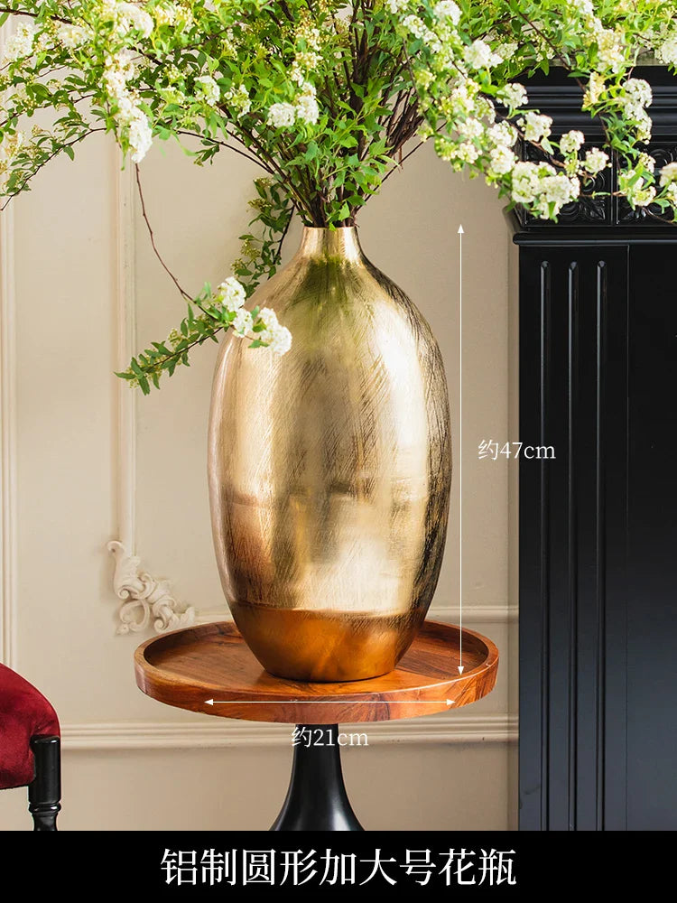 Golden Aluminum Hammered Candle Holder Bowl Vase by Afralia™ for Home Décor Ornaments