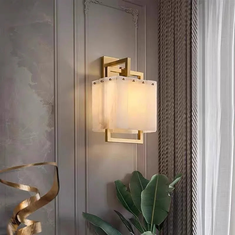 Afralia™ Round Marble Wall Sconce Lamps for Luxury Home Decor