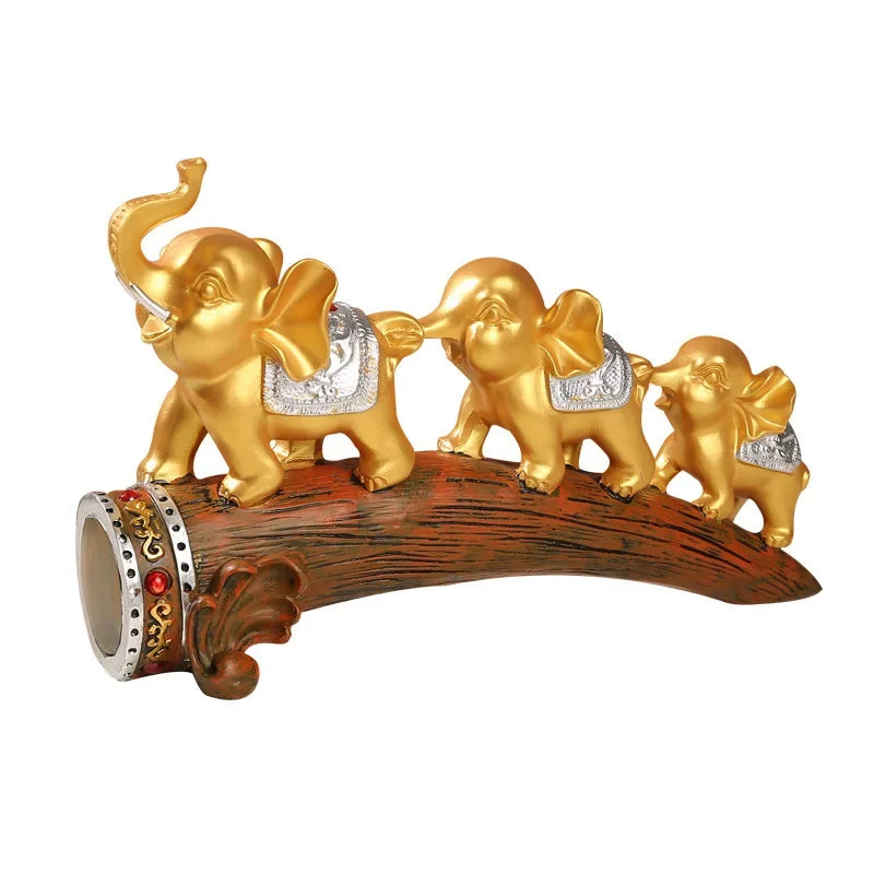 Afralia™ Elephant Resin Ornament: Elegant Living Room Sculpture & Home Office Decor