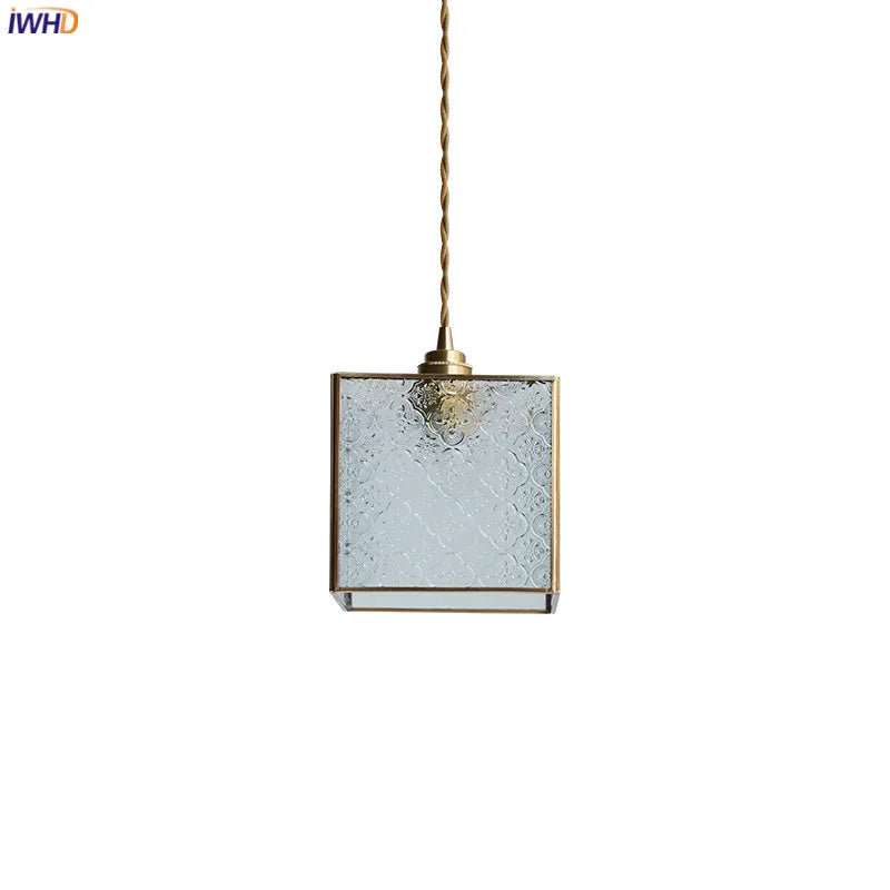 Afralia™ Glass LED Pendant Lights: Modern Copper Hanglamp for Bedroom, Living, Dinning Room