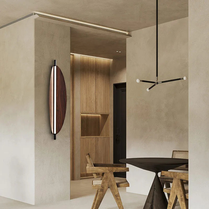 Afralia™ Wood Grain LED Wall Lamp: Minimalist Wabi Sabi Style Nordic Fixtures