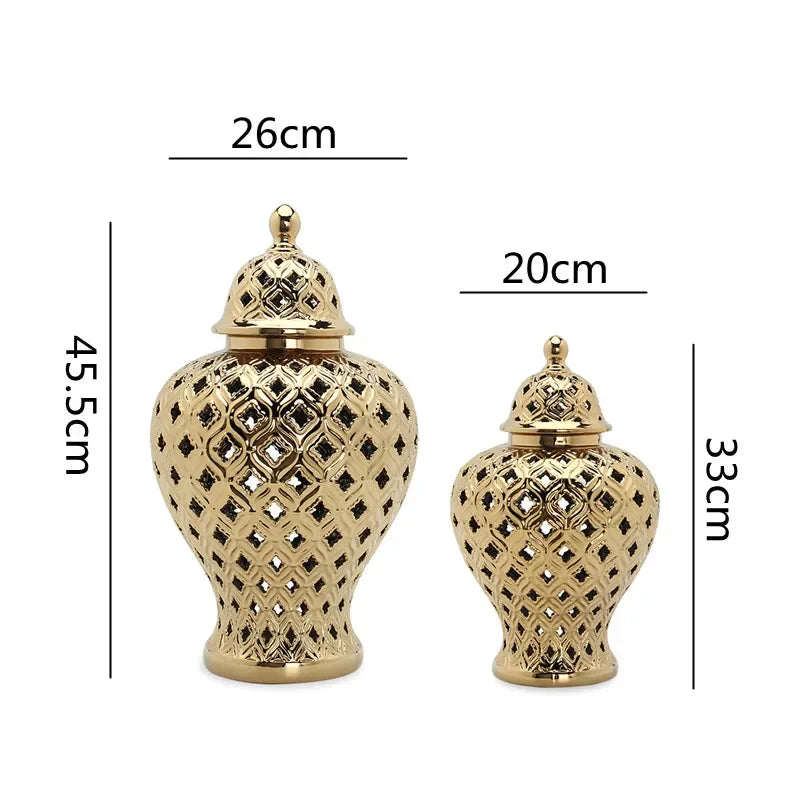 Afralia™ Hollow Out General Jar Vase Art Decorative Home Decoration