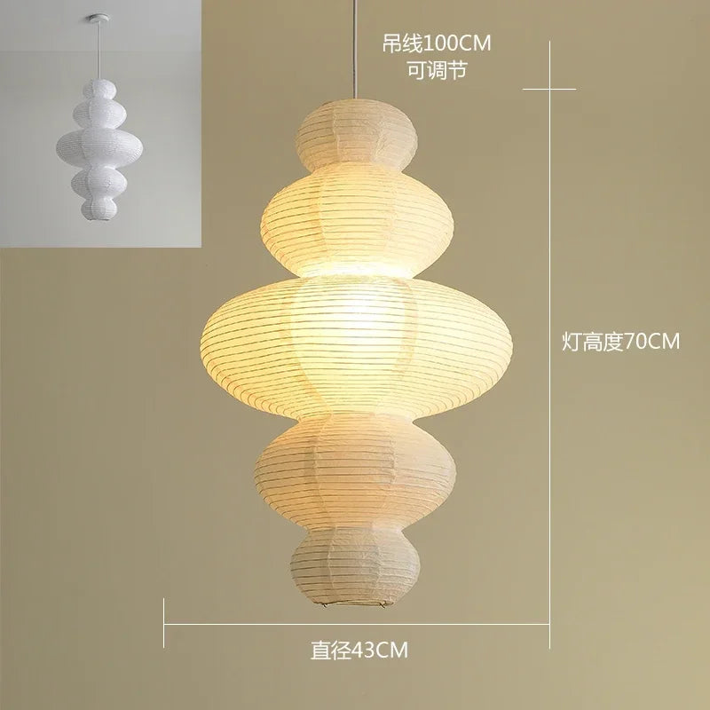 Afralia™ White Rice Paper Pendant Lights for Living/Dining Room Bedroom Hallway
