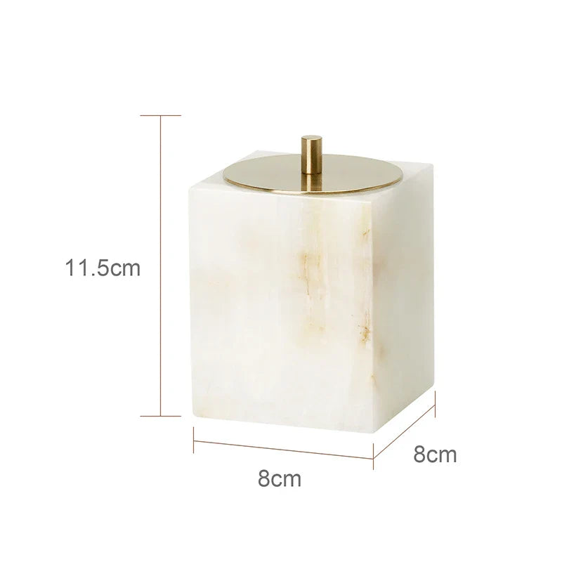 Afralia™ White Onyx Marble Bathroom Accessories Set for Elegant Bath Decor