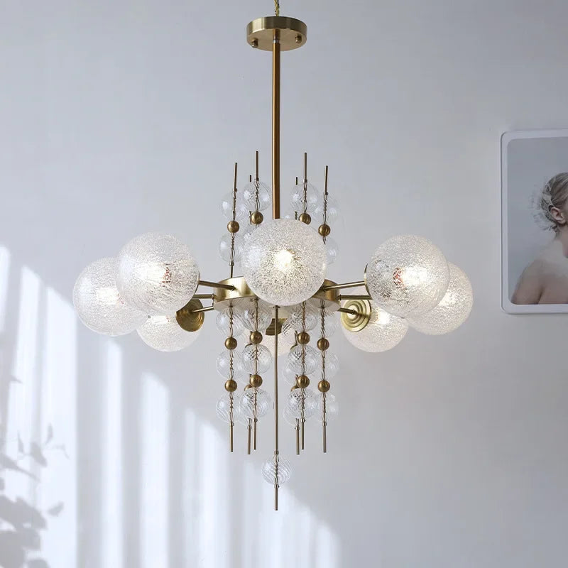 Afralia™ Glass Ball LED Pendant Chandelier - Modern Kitchen Island Luminaria