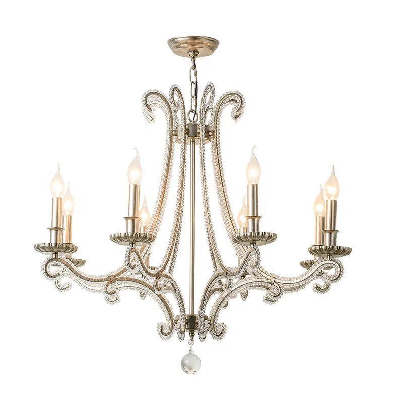 Afralia™ Crystal LED Chandelier: French Living Room Retro E14 Pendant Light for Home Decor