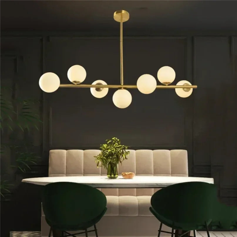 Afralia™ Bean Glass Chandelier: Modern Magic Lighting for Kitchen Living Room Bedroom