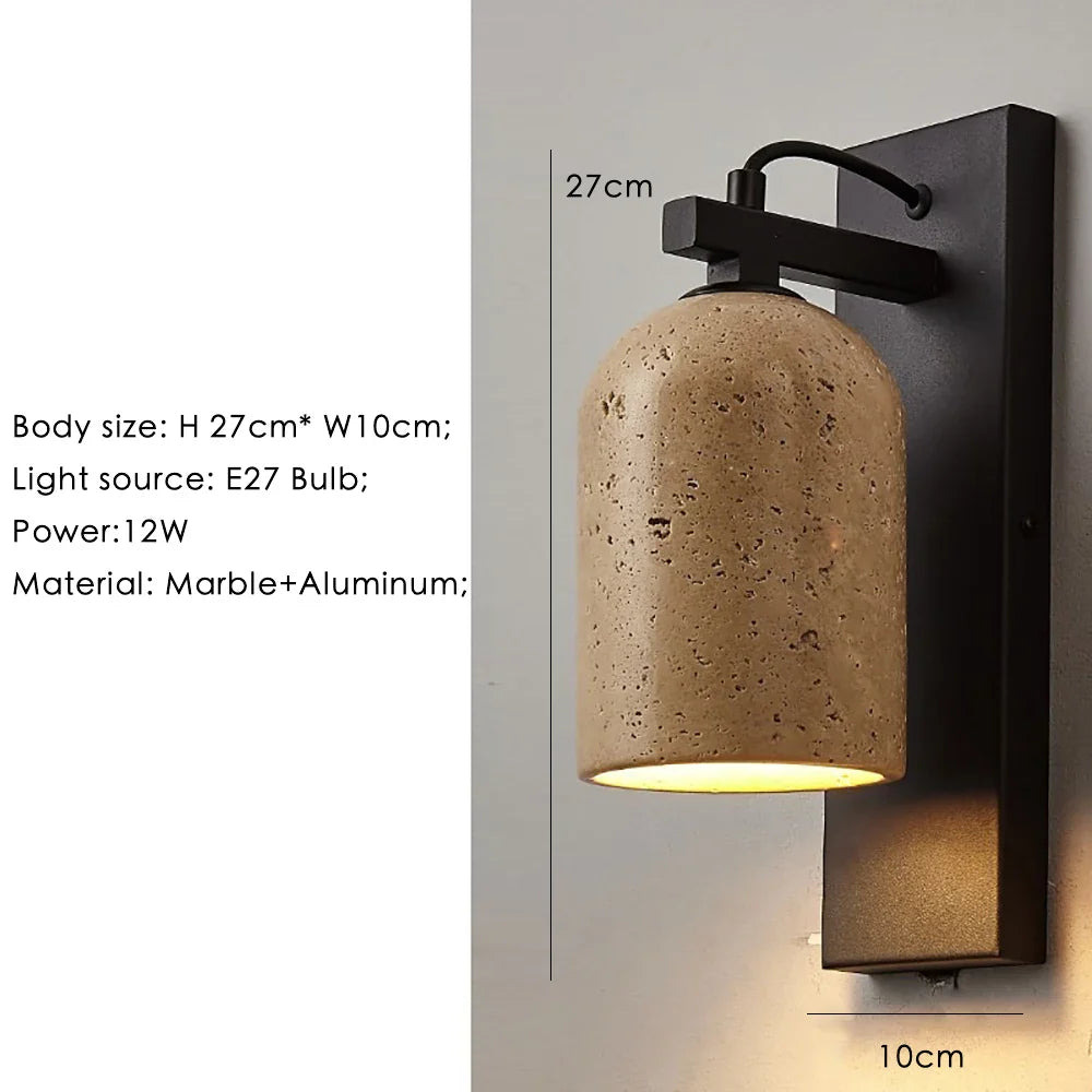 Afralia™ Marble Wall Lamp: Nordic Modern LED Sconce for Bedroom, Living Room, and Corridor