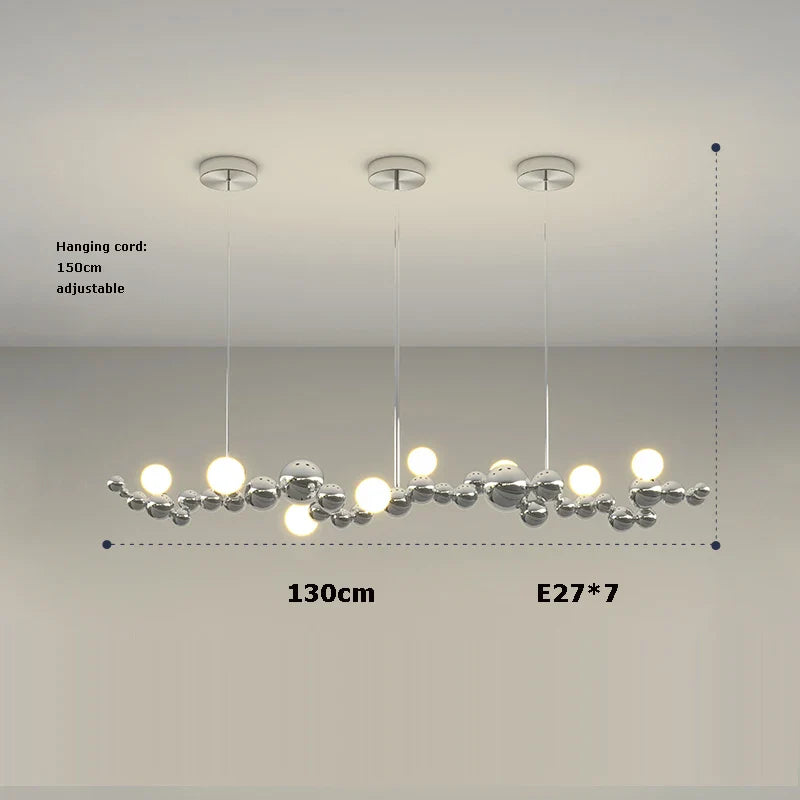 Afralia™ Modern LED Glass Globe Pendant Light, Dining Room Hanging Ceiling Fixture.