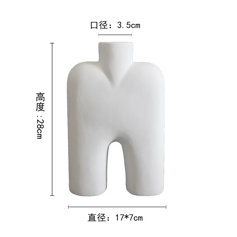 Afralia™ Geometric Ceramic Vase | Irregular Ornaments | Room Decoration Accessories