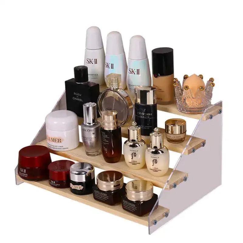 Afralia™ Acrylic Makeup Organizer Display Stand - 5 Layer Clear Cosmetic Holder