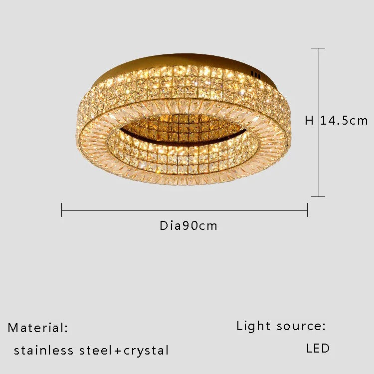 Afralia™ Crystal Two Tier Ceiling Chandelier LED Lighting for Bedroom & Living Room