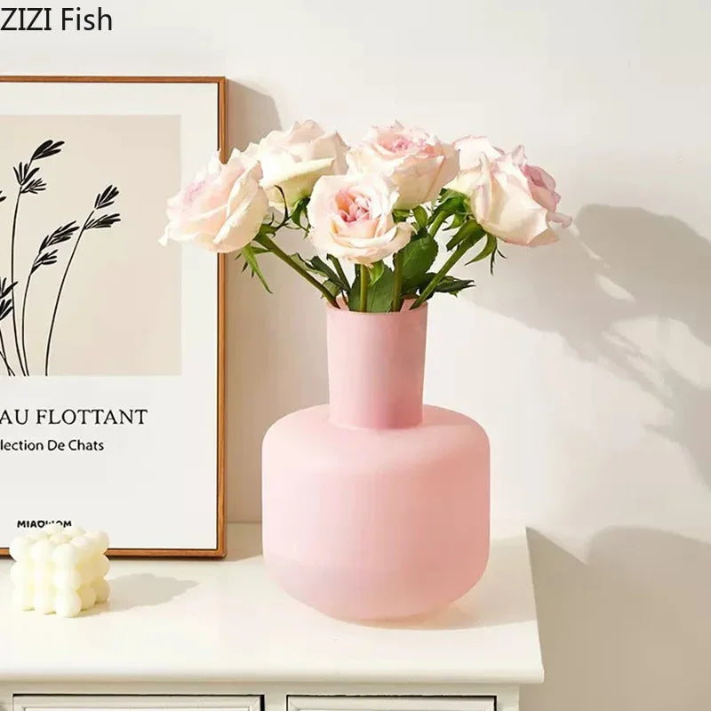 Afralia™ Glass Vase Desk Decoration Pot with Artificial Flowers - Modern Aesthetic Decor