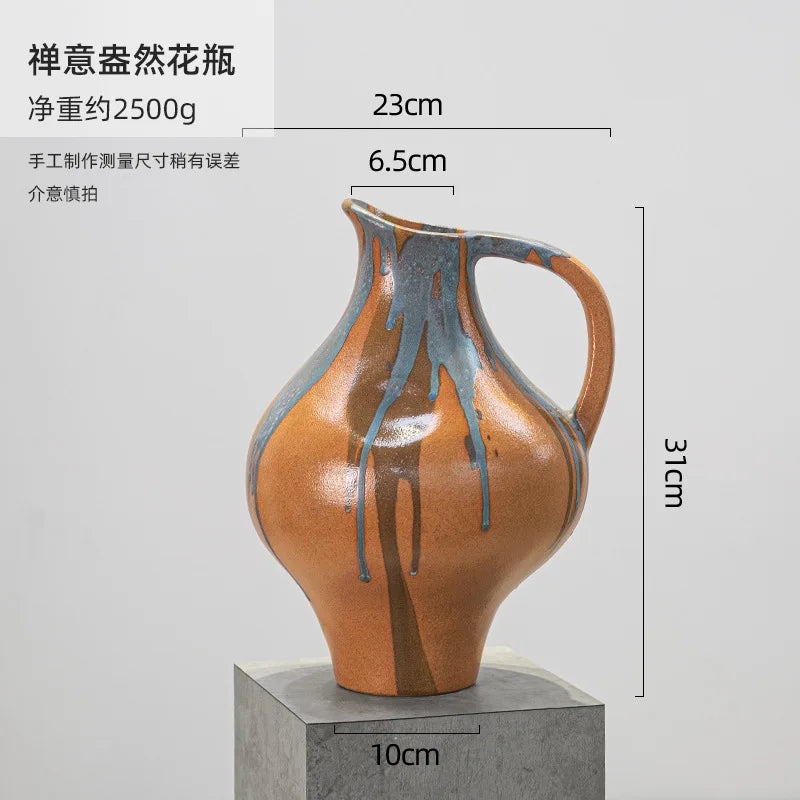 Afralia™ Ceramic Graffiti Vase Handcrafted Porcelain Floral Arrangement Home Decor