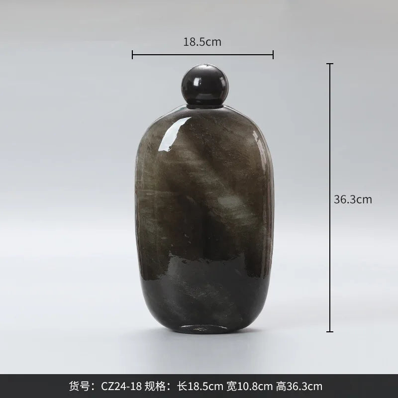 Afralia™ Oval Glass Vase for Home Decoration and Floral Arrangement