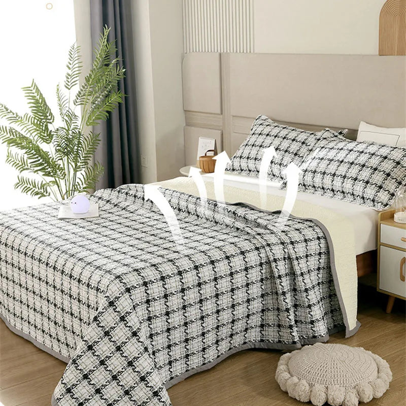 Afralia™ Cotton Double Bedspread Set with Floral Design for Healthy Home Bed Decor