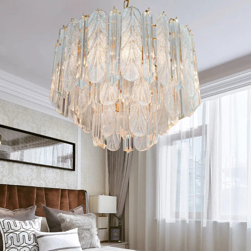 Afralia™ Crystal Bedroom Pendant Lamp: Designer Luxury Glass Lighting for Living Room