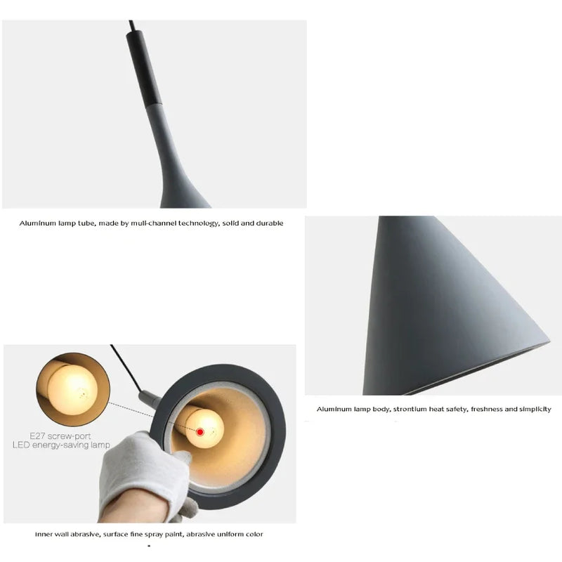 Afralia™ Nordic Black White Pendant Lights for Kitchen Island, Dining Room, Bedroom - Chandeliers