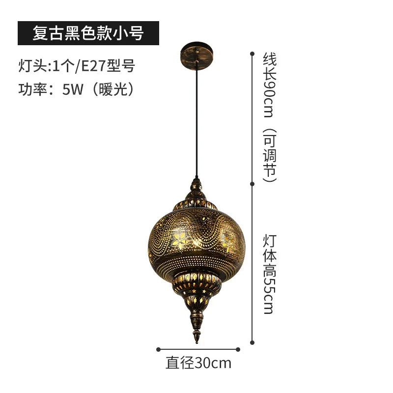 Afralia™ Vintage Iron Art Pendant Lights LED E27 Industrial Thai Hanging Lamps