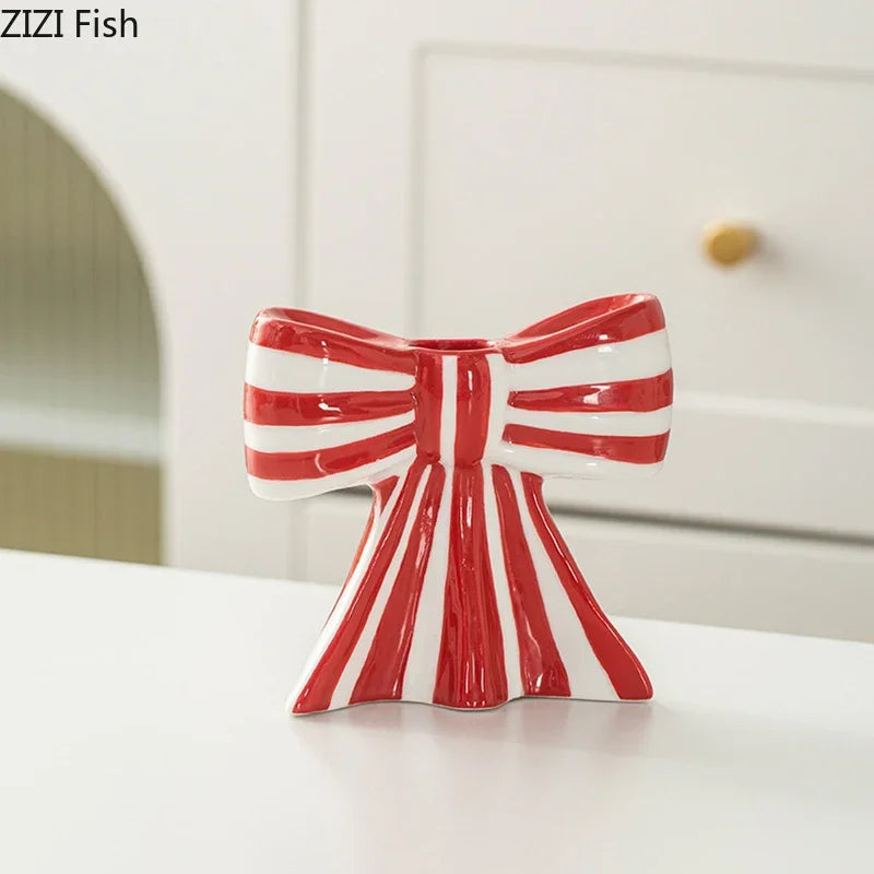 Afralia™ Ceramic Bow-tie Candle Holder & Aroma Diffuser for Home Decor