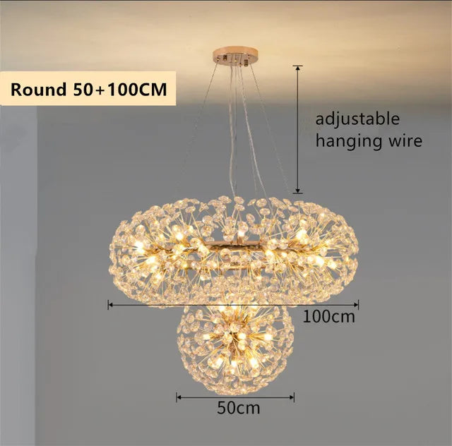 Afralia™ Modern K9 Crystal LED Chandelier for Living Room, Dining Room, and Bedroom
