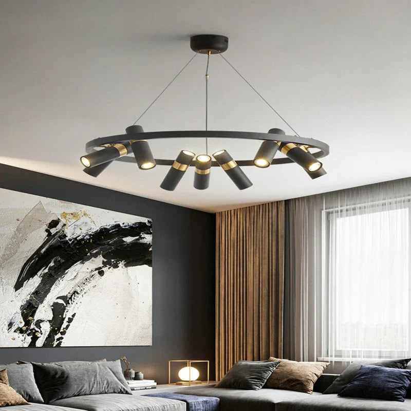 Afralia™ Modern Black Metal Pendant Lights with Rotatable Design for Living Room, Dining, Kitchen, Bar