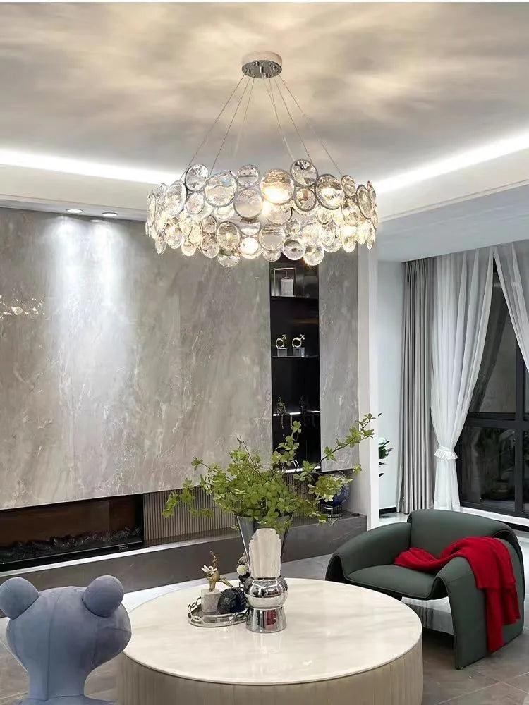 Afralia™ Luxury Crystal Chandelier LED Pendant Light for Modern Living Room