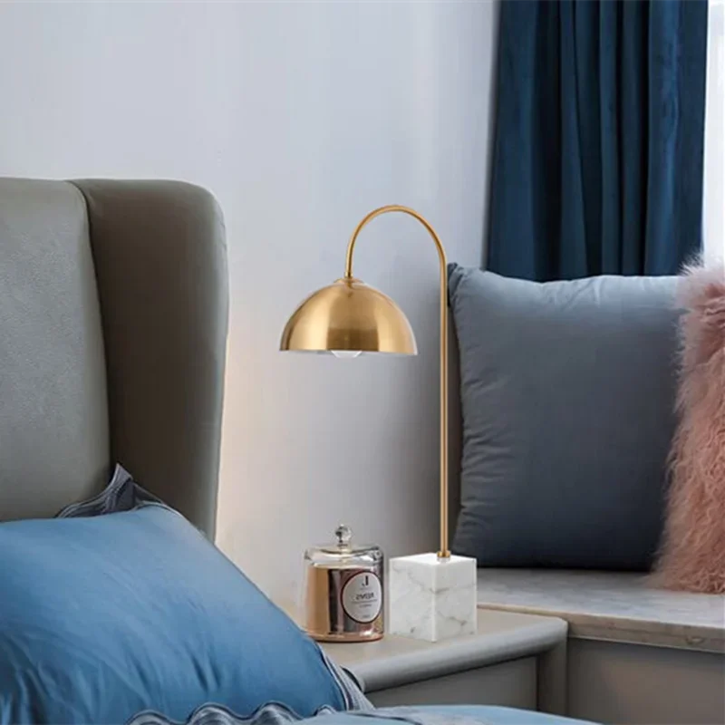 Afralia™ Modern Nordic Gold Table Lamp with Wireless Charging and Dimming