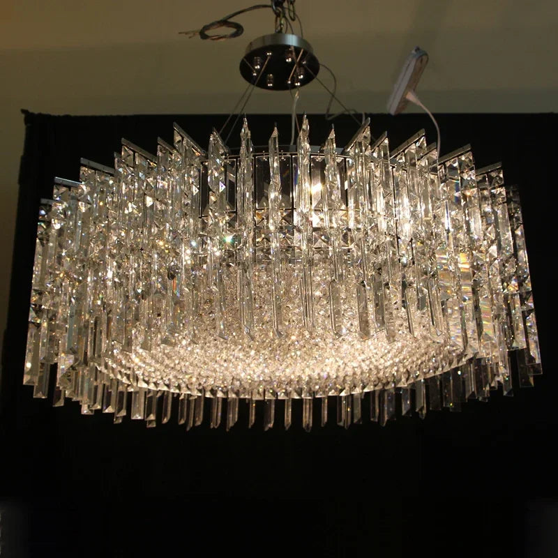 Afralia™ Crystal Chandeliers LED Ceiling Pendant Lights for Home Living Dining Room
