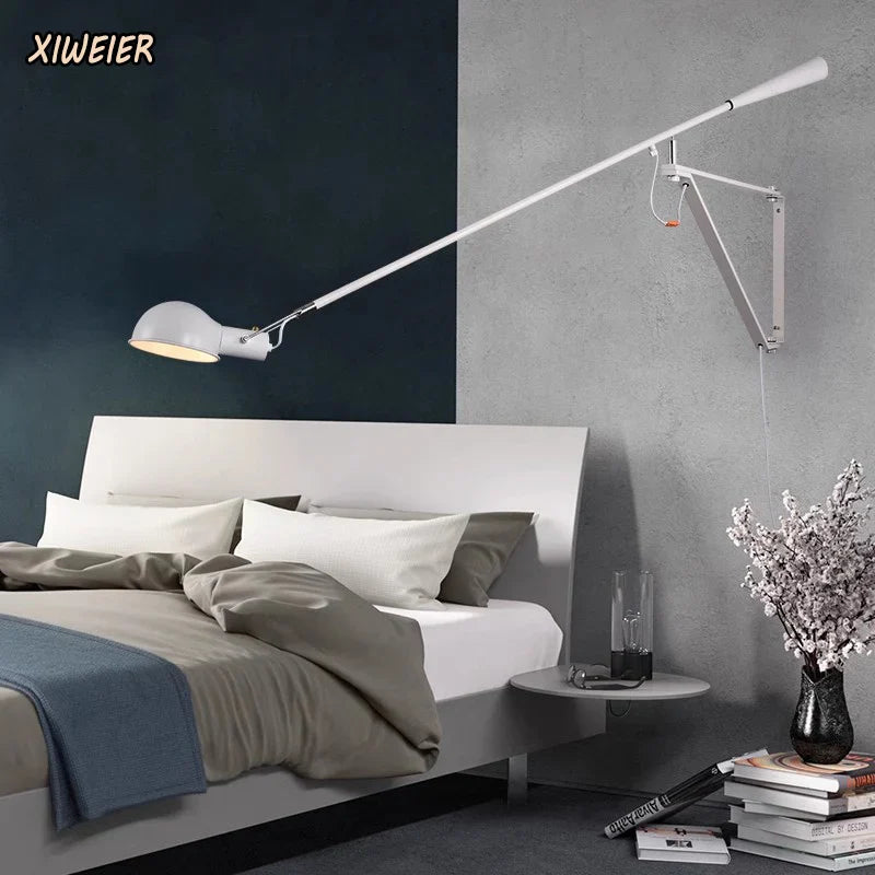 Afralia™ Adjustable Long Arm Wall Lamp for Personalized Nordic Style