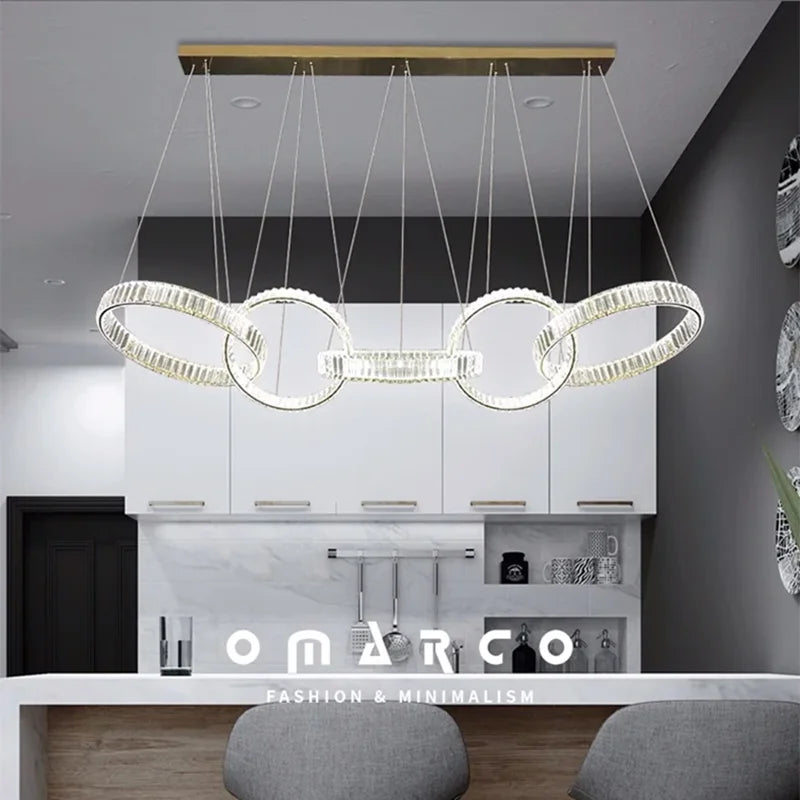 Afralia™ Crystal Chandelier Pendant Light for Living Room Dining Room Ceiling Lighting