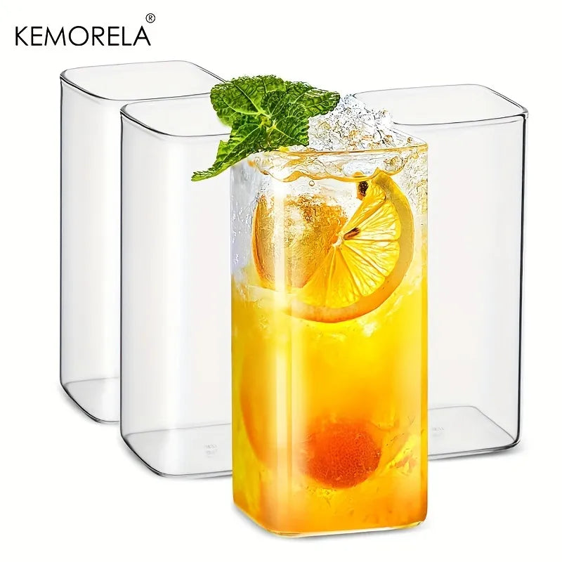 Afralia™ 4-Piece Thin Highball Glasses Set - Clear Tall Glass Cups for Various Beverages