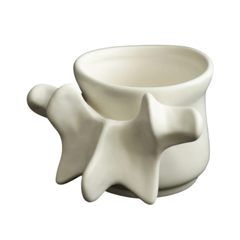 Afralia™ Vertebrae Bone Shape Ceramic Vase: Abstract Mug Pen Holder Flower Vase
