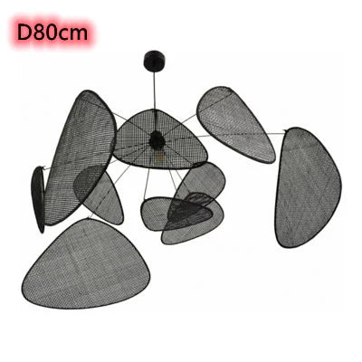 Afralia™ Handcrafted Rattan Leaf Chandelier for Modern Home Decor