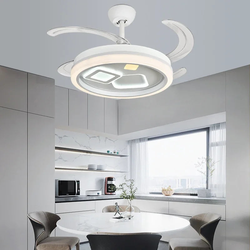 Afralia™ Smart Ceiling Fan Light with Remote Control | Slient Design & LED | Dining Room Ready