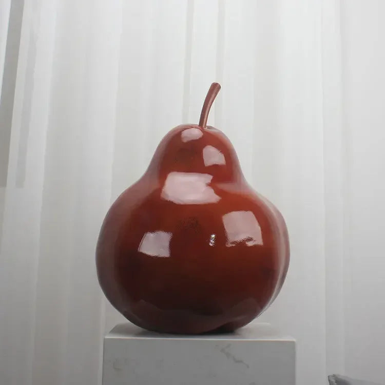 Afralia™ Pear Sculpture: Large Modern Ornaments for Aesthetic Room Decor