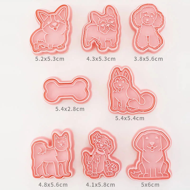 Afralia™ 3D Dog Cookie Cutters Set, Biscuit Mold, Decorating Tools, DIY Cartoon Press