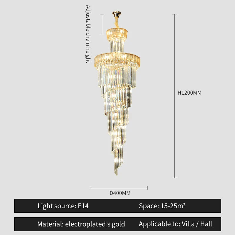 Afralia™ Crystal Chandelier: Elegant Villa Living Room Lighting