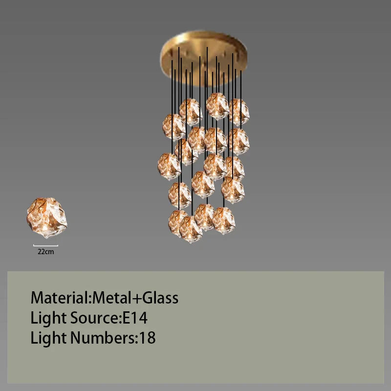 Afralia™ Glass LED Chandelier for Ceiling Suspension in Postmodern Style
