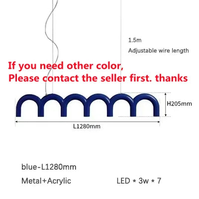 Afralia™ Rainbow LED Metal Chandelier Pendant Light for Bedroom Dining Room