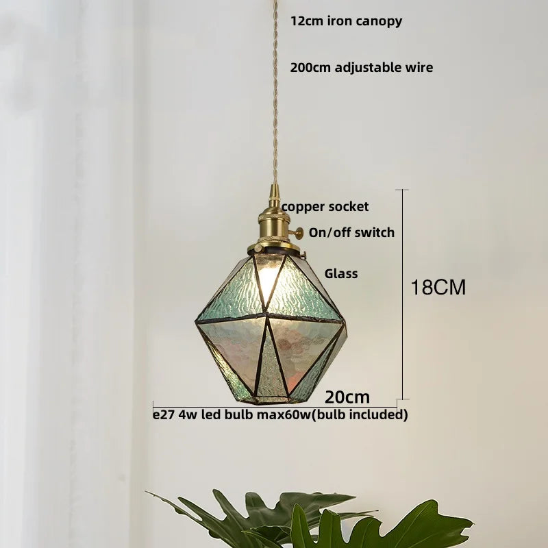 Afralia™ Glass LED Pendant Lamp: Handmade Japanese Style Adjustable Hanging Light Fixtures