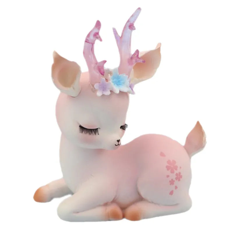 Afralia™ Resin Fawn Figurine Sculpture Deer Ornament for Home Decor and Gifts