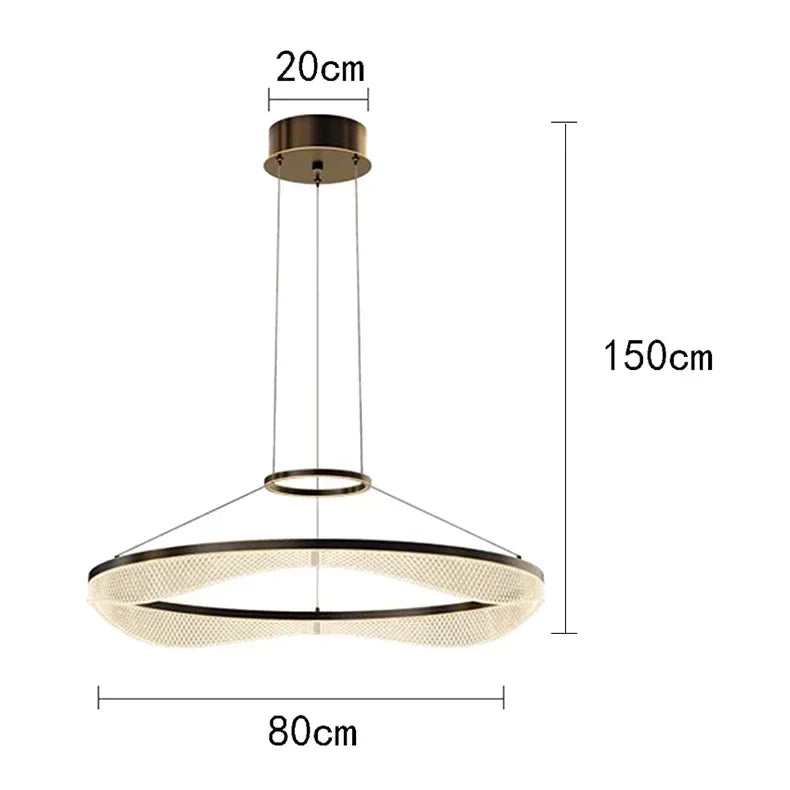 Afralia™ Modern LED Ring Stairs Pendant Chandeliers for Living & Dining Room Lighting